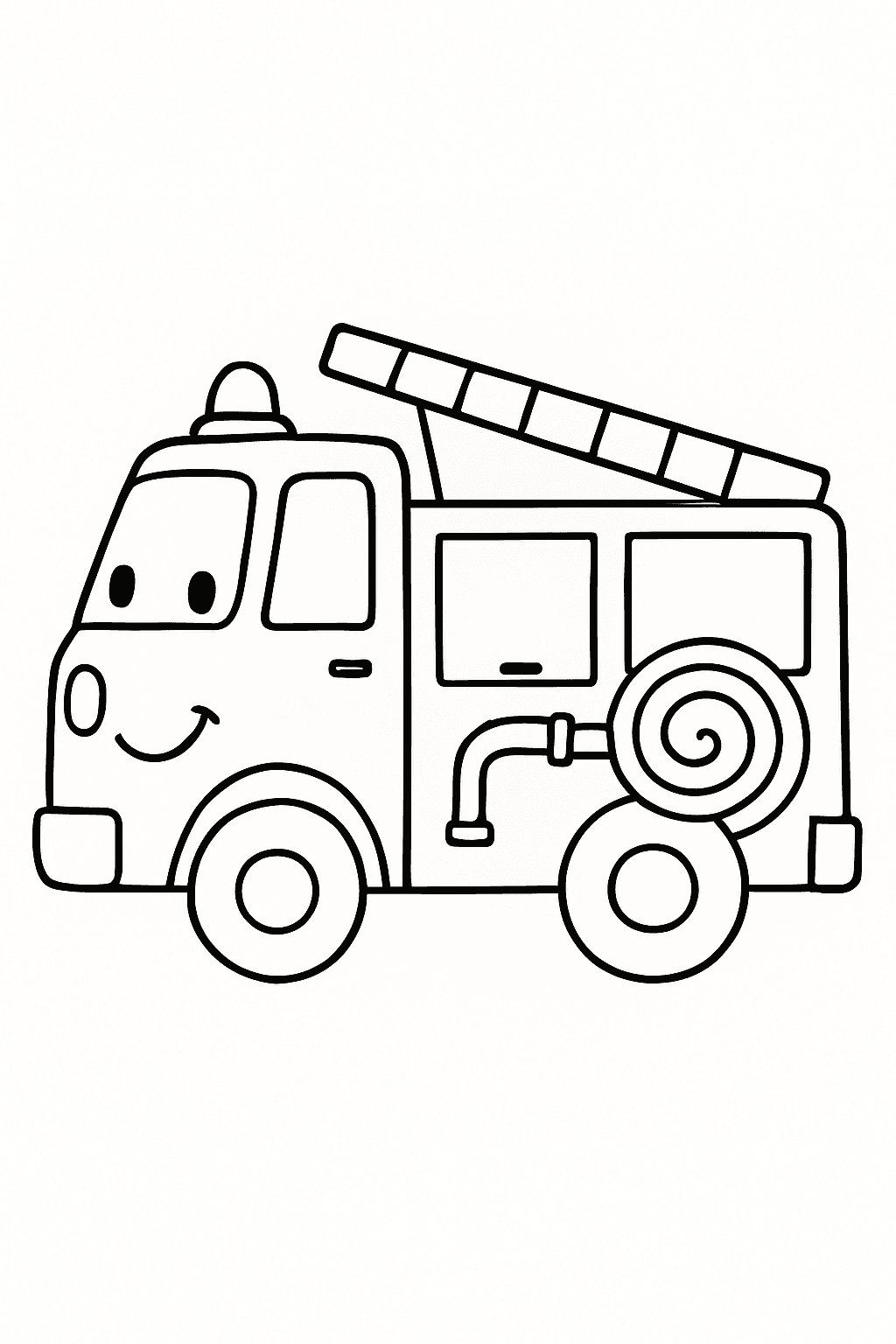 Omalovánka Hasičské auto zdarma k tisku