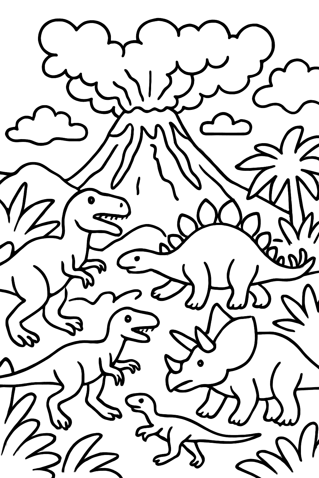 Dinosauři u sopky