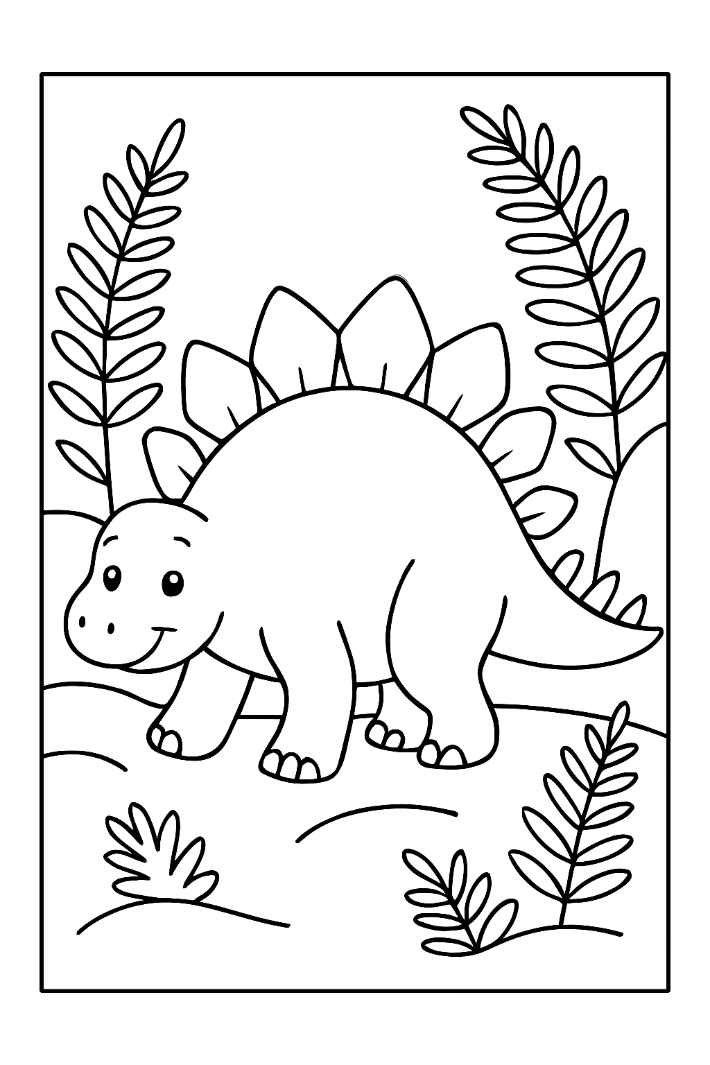 Omalovánka Stegosaurus zdarma k tisku