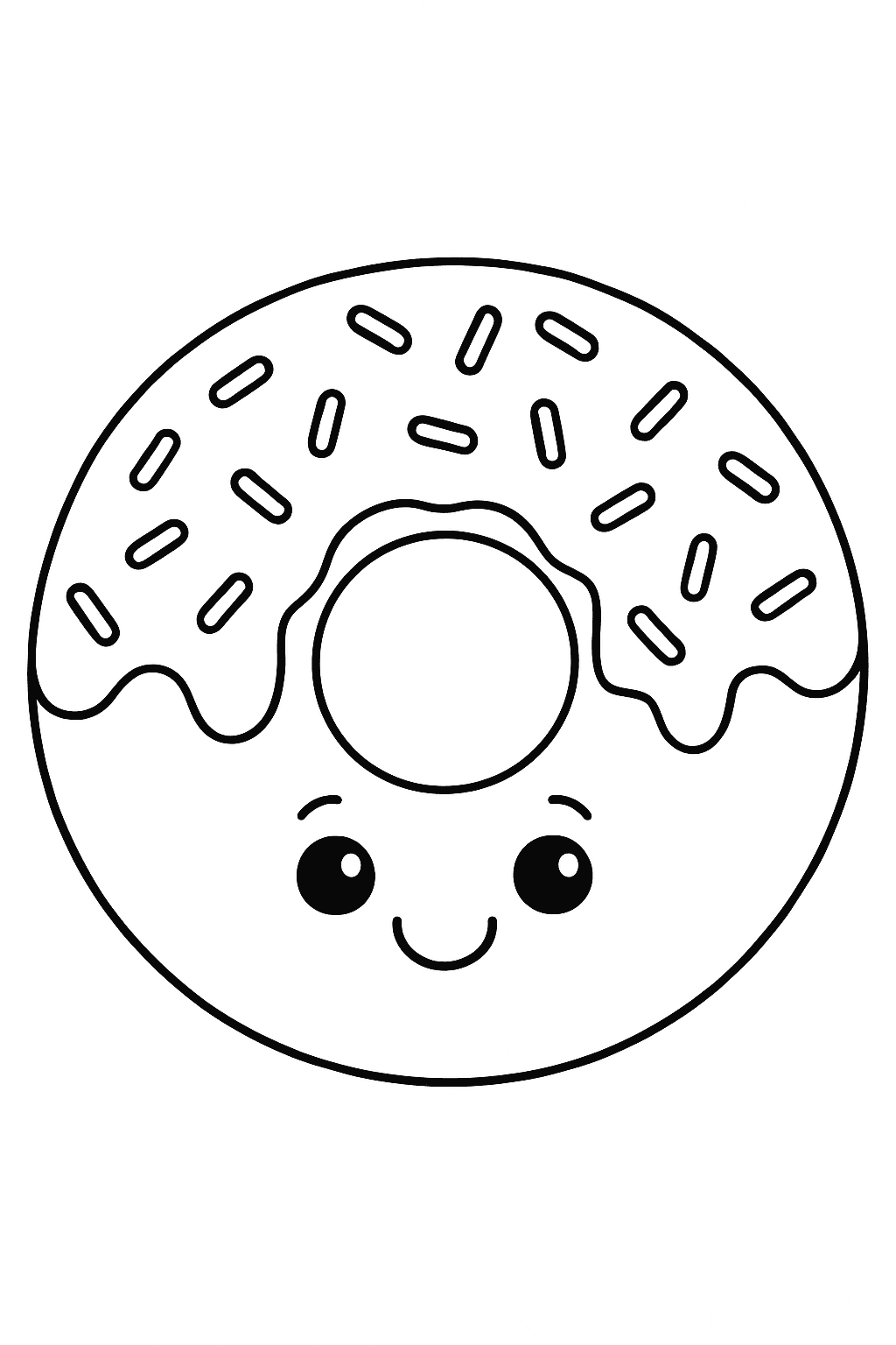 Omalovánka Donut zdarma k tisku