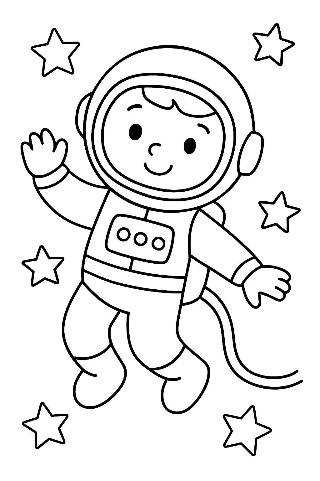 Omalovánka Astronaut zdarma k tisku